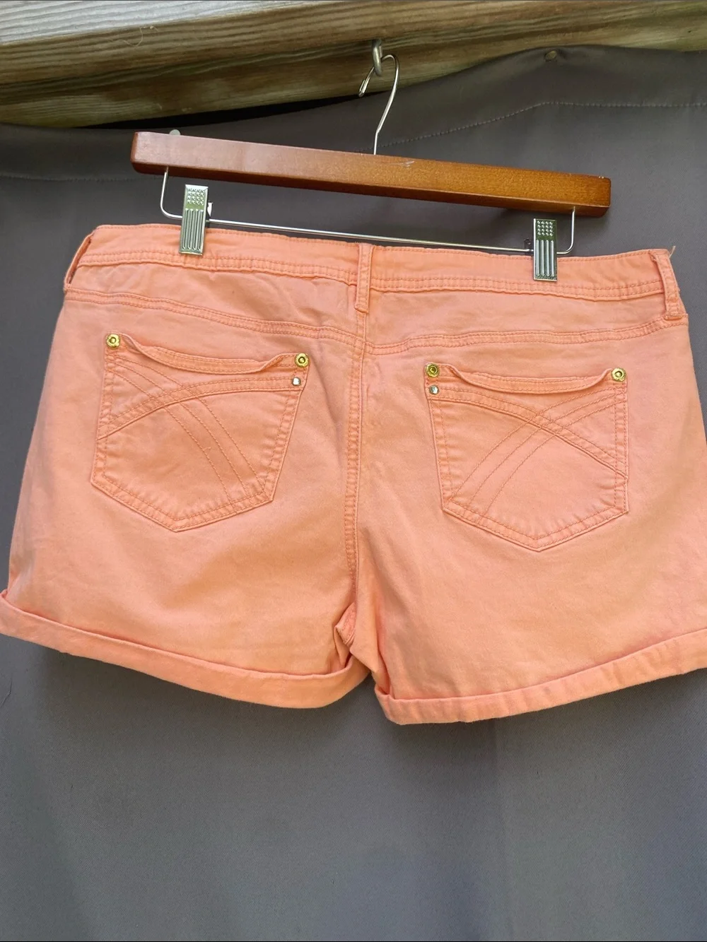 Candie's Coral-Peach Denim Shorts